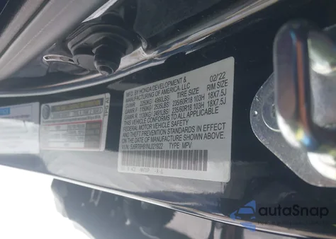 2022 Honda Cr-V Hybrid Ex-L из США, поврежденный, VIN 5J6RT6H81NL021922